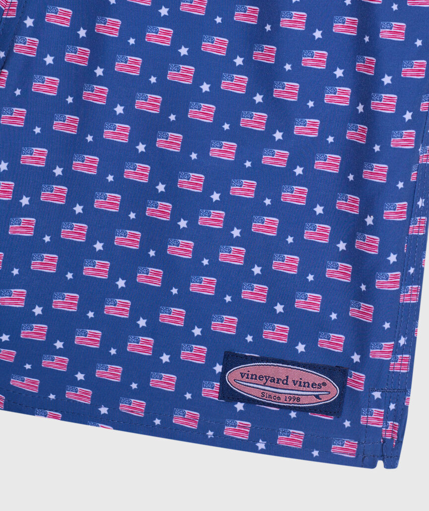 OUTLET Boys' Flags & Stars Chappy Swim Trunks