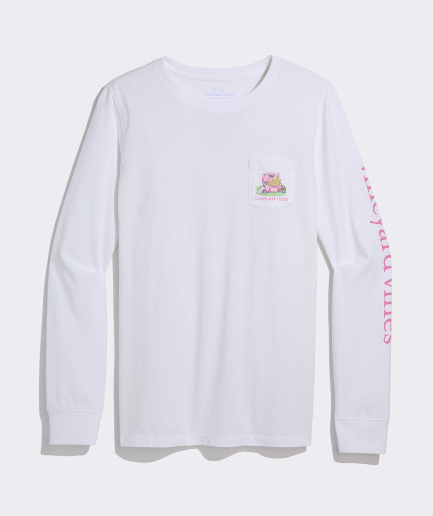 Football Field Pups Long-Sleeve Pocket Tee