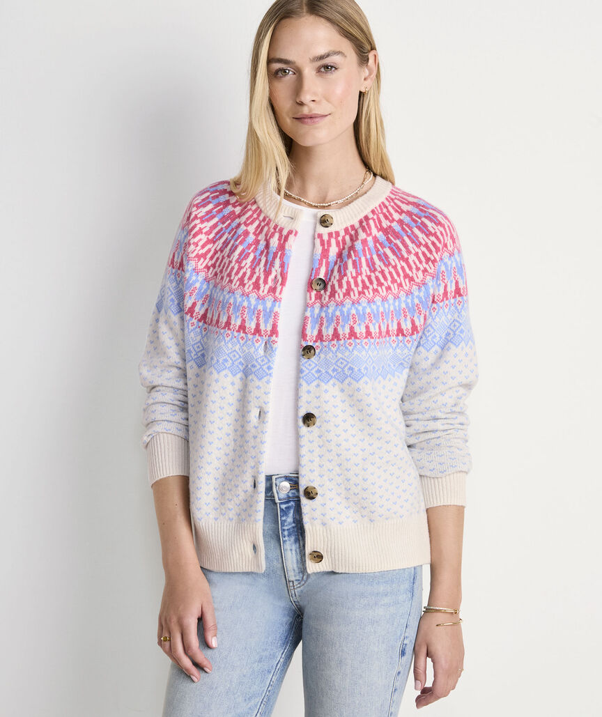 Wool Blend Fair Isle Cardigan