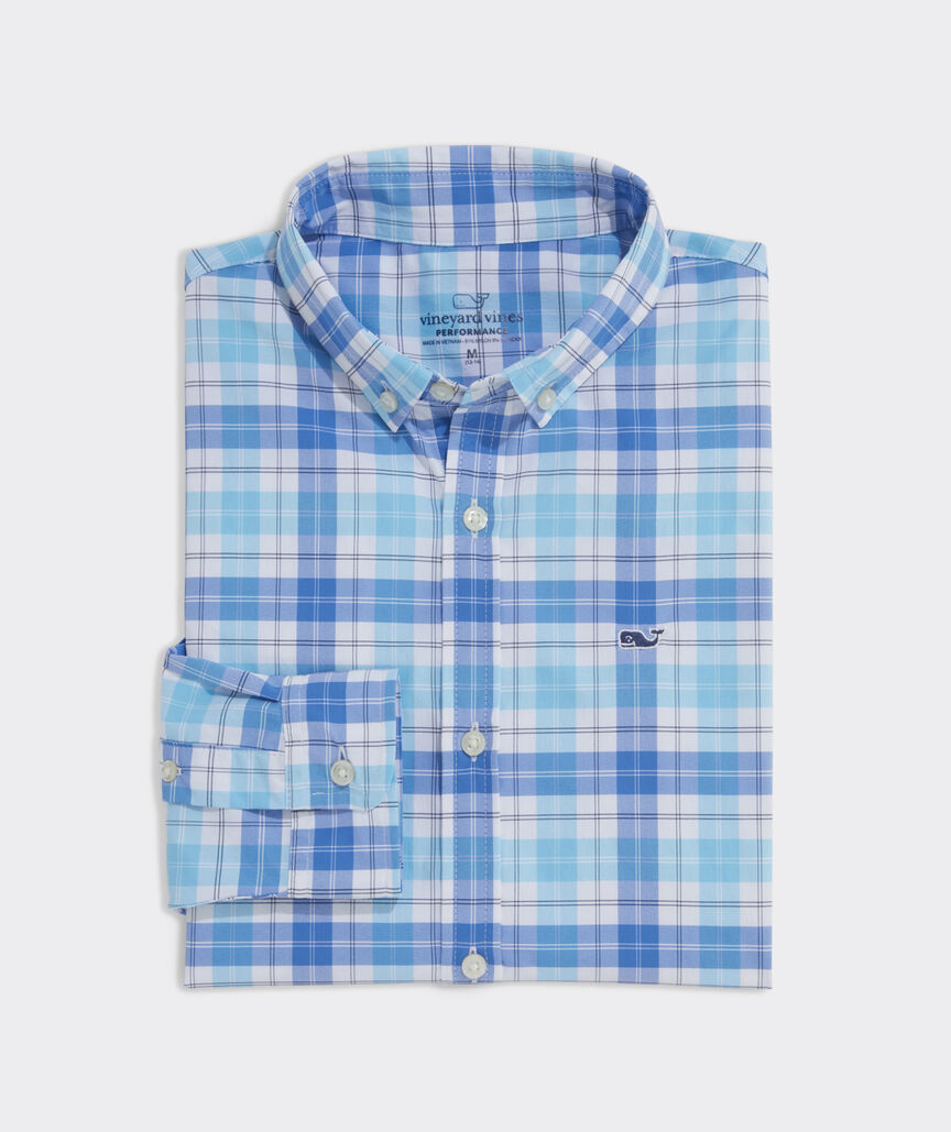Boys' On-The-Go Nylon Plaid Shirt