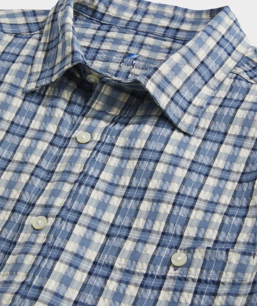 On-The-Go Short-Sleeve Seersucker Shirt