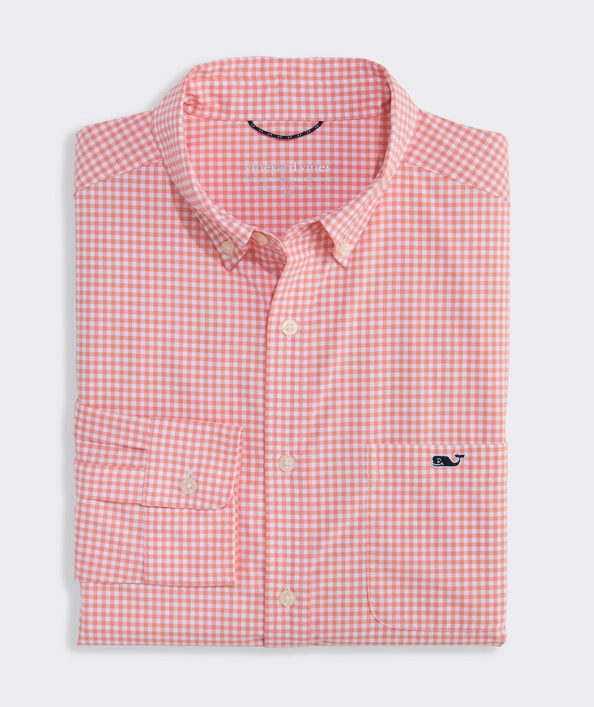 Performance Coral Reef Gingham Featherweight Shirt