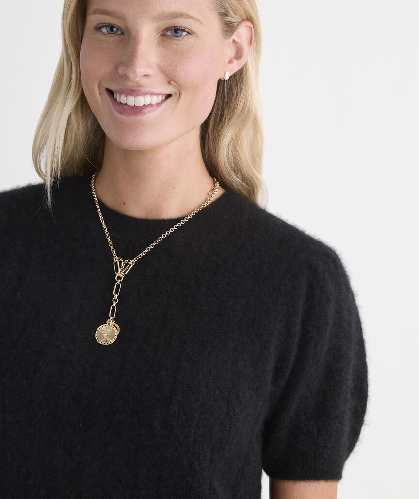 Brushed Cashmere Cable Short-Sleeve Sweater