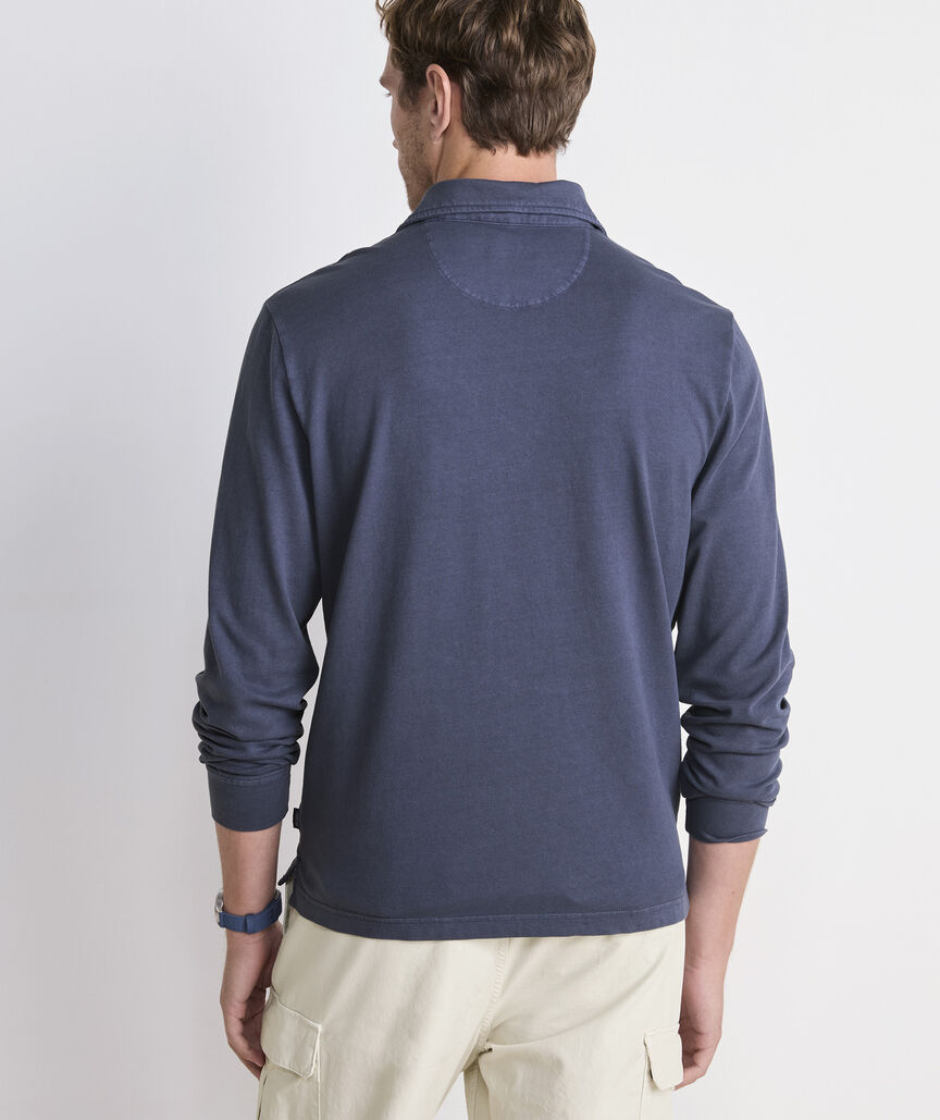 Lived-In Long-Sleeve Pique Polo