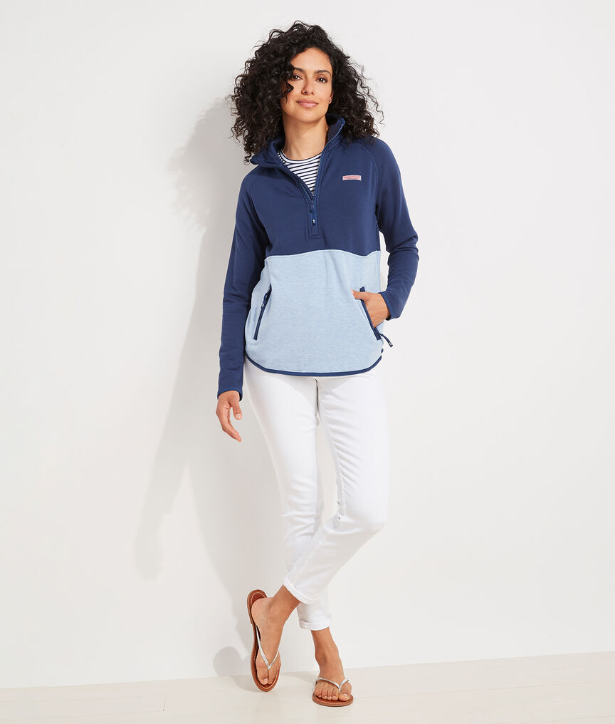 Dreamcloth Color-Blocked Half-Zip Shep Shirt