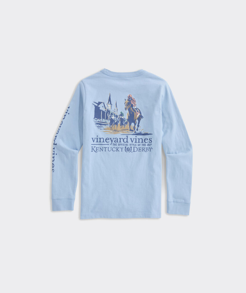 Kentucky Derby Boys' Painted Race Long-Sleeve Pocket Tee