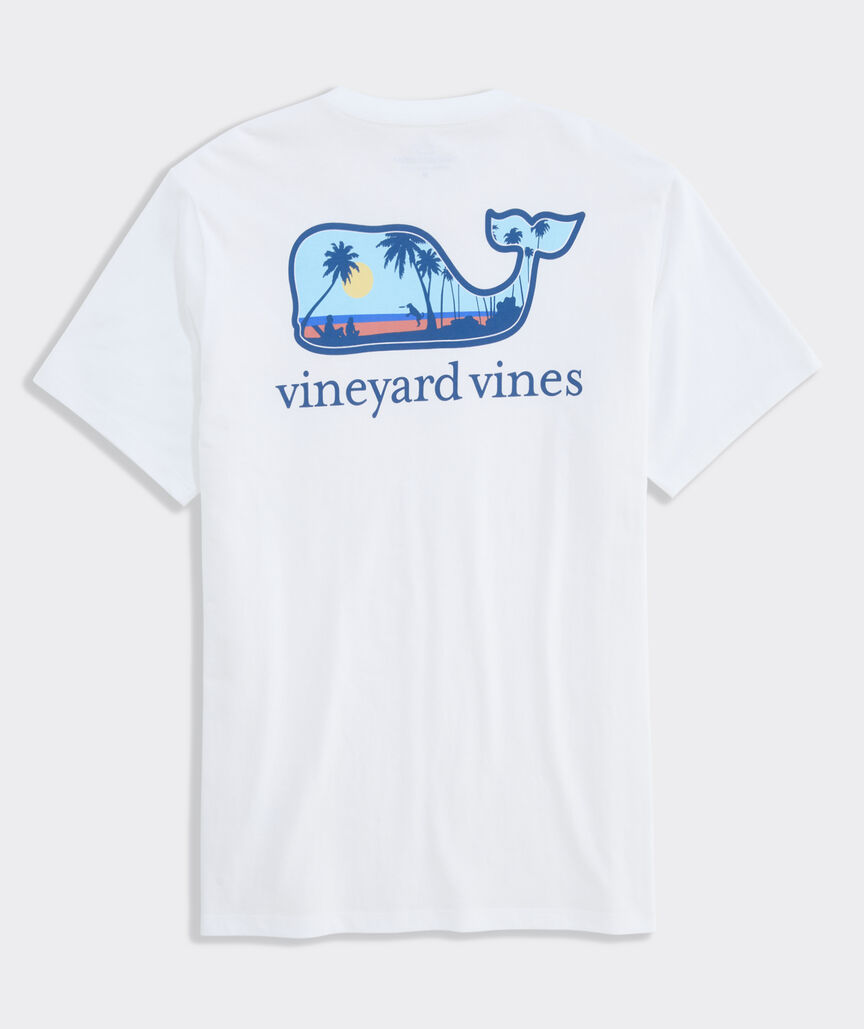 Dog Frisbee Scenic Whale Short-Sleeve Pocket Tee