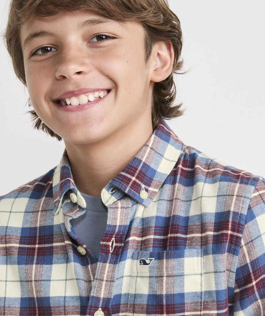 Boys' Muskeget Plaid Vineyard Flannel Shirt