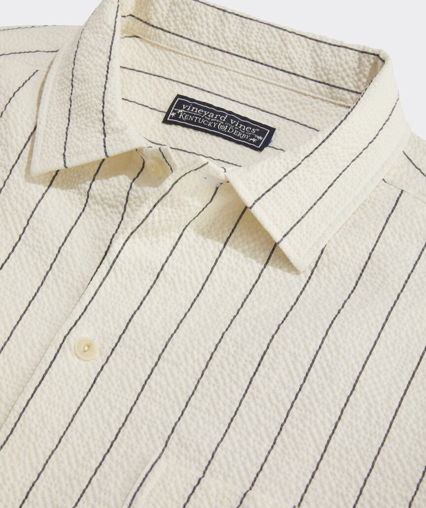 Kentucky Derby Short-Sleeve Seersucker Shirt