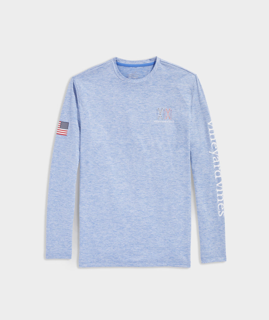 USA Skis Long-Sleeve Harbor Performance Tee