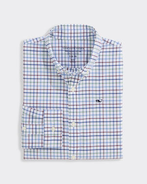 Boys' Performance Cotton Tattersall Shirt