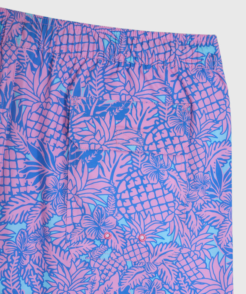 OUTLET 5 Inch Pineapple & Flower Chappy Swim Trunks