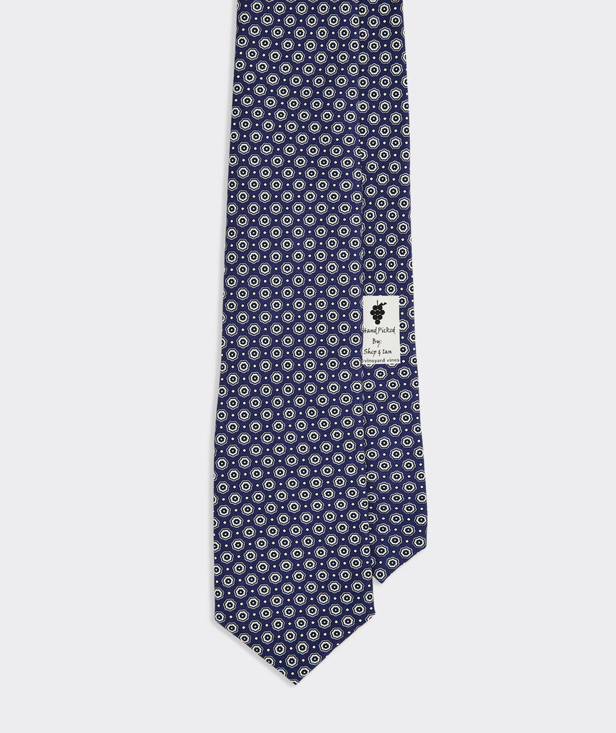 Floral Geo Foulard Silk Tie