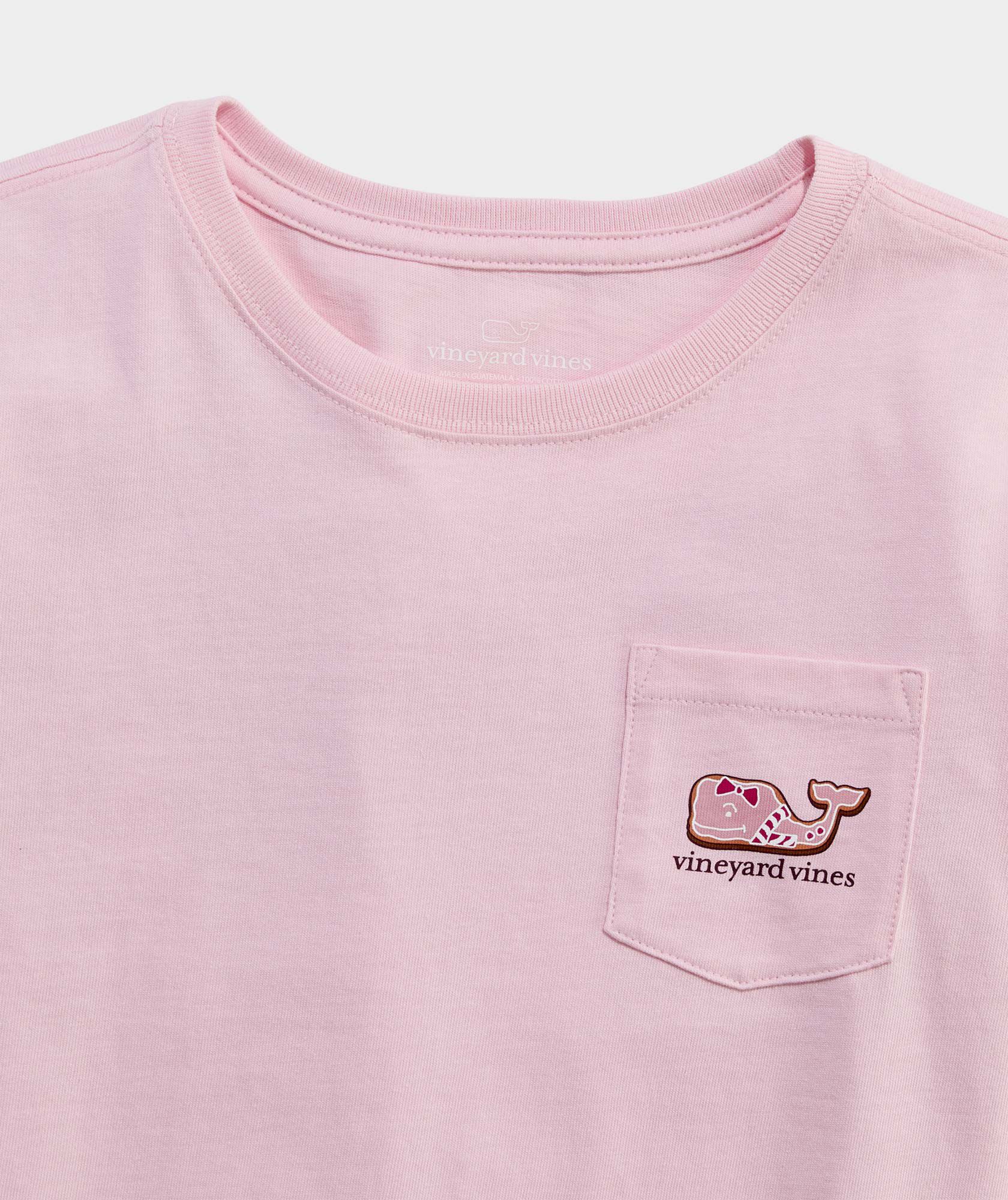 Girls Glitter Gingerbread Whale Long-Sleeve Pocket Tee