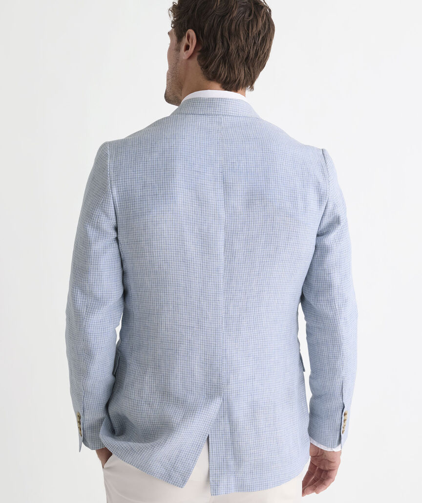 Blue Lagoon Tattersall Linen Vos Sport Coat