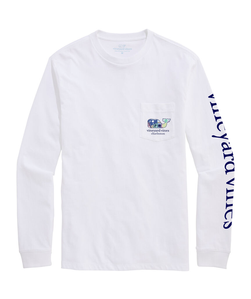 OUTLET Charleston Sticker Whale Long-Sleeve Pocket Tee