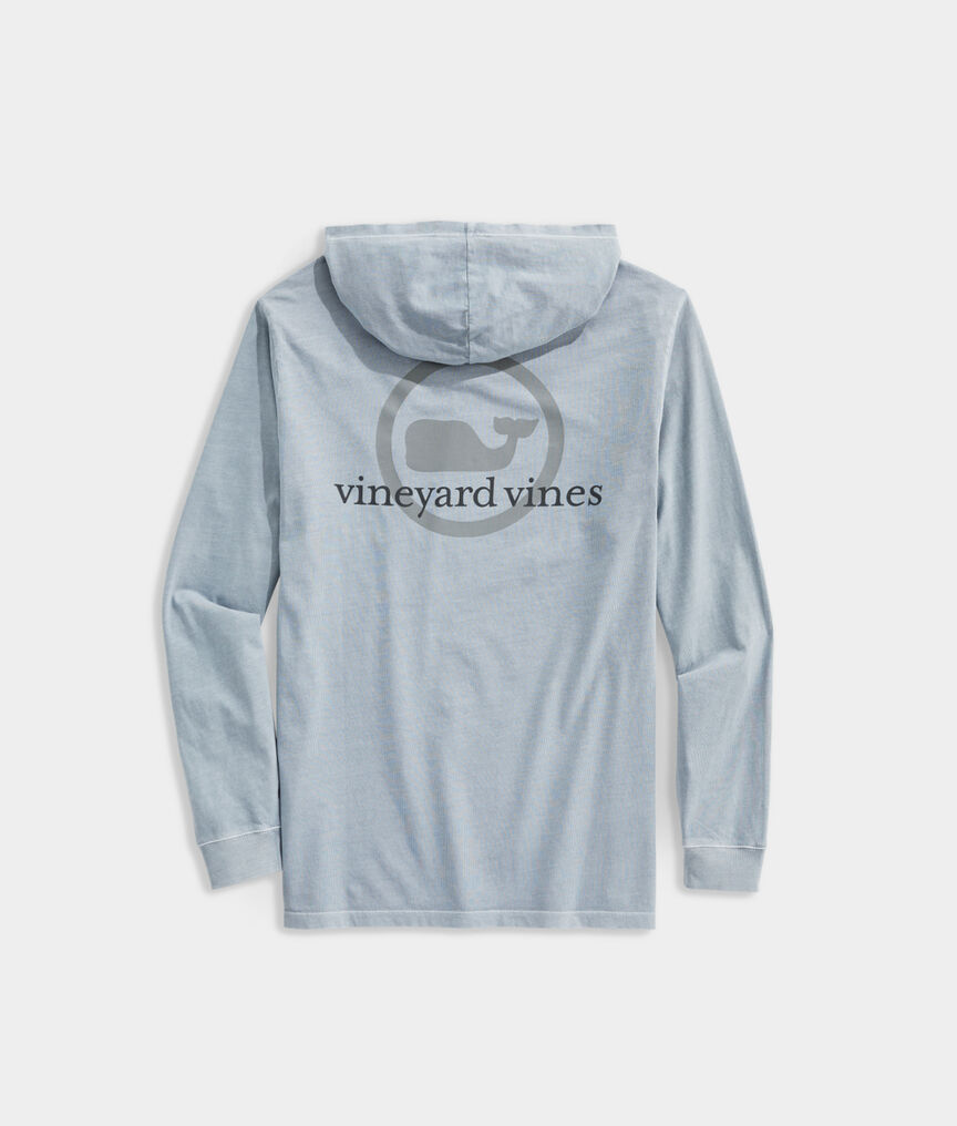 Garment-Dyed Whale Dot Long-Sleeve Hoodie Tee