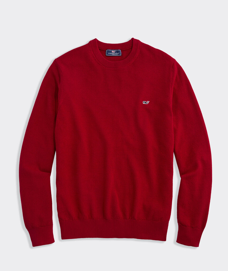 Textured Cotton Crewneck