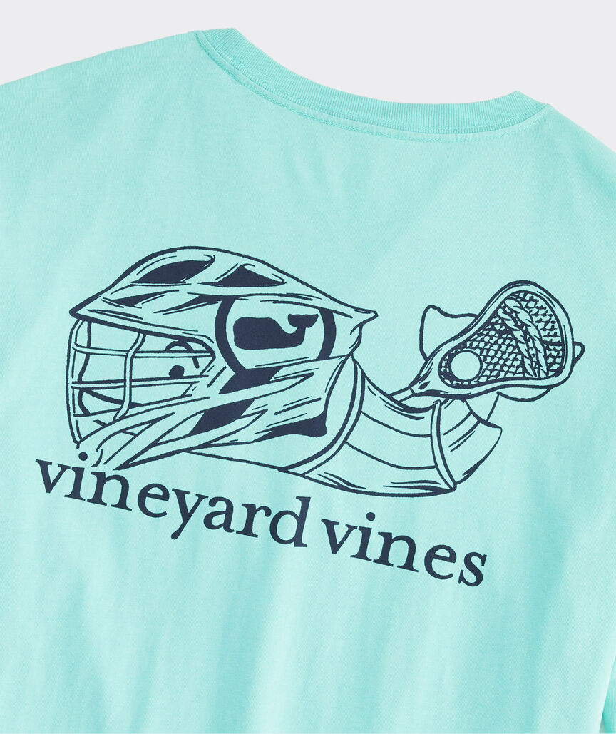 Lacrosse Player Outline Long-Sleeve Pocket Tee