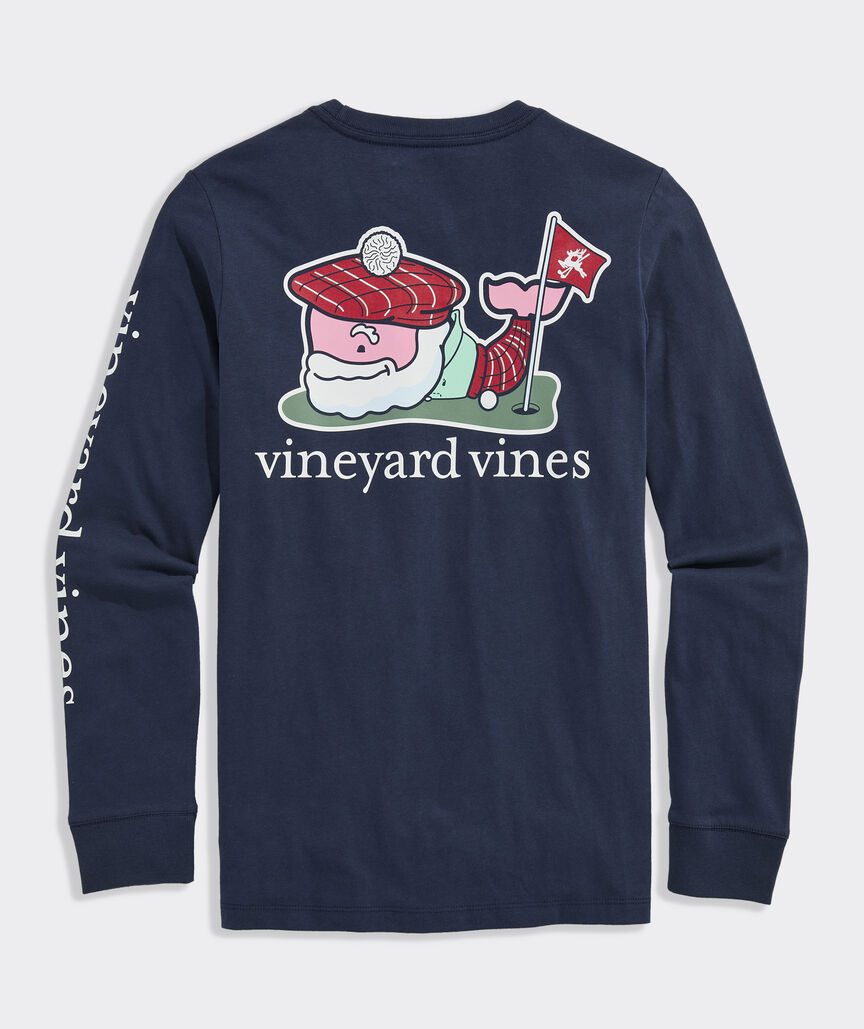 Boys' Golfer Santa Whale Long-Sleeve Pocket Tee