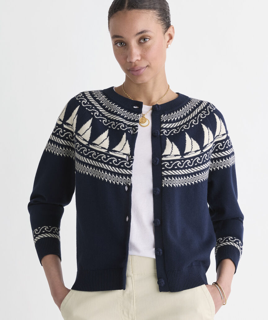 Sailboat Knot Button Cardigan