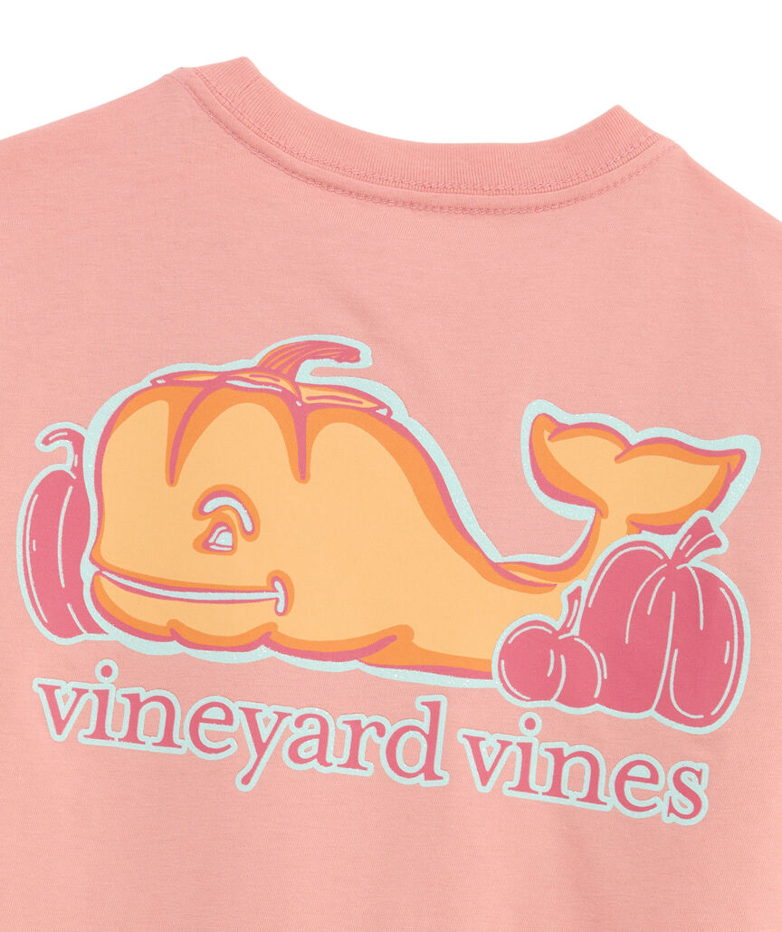 OUTLET Kids' Glitter Pumpkin Whale Short-Sleeve Pocket Tee