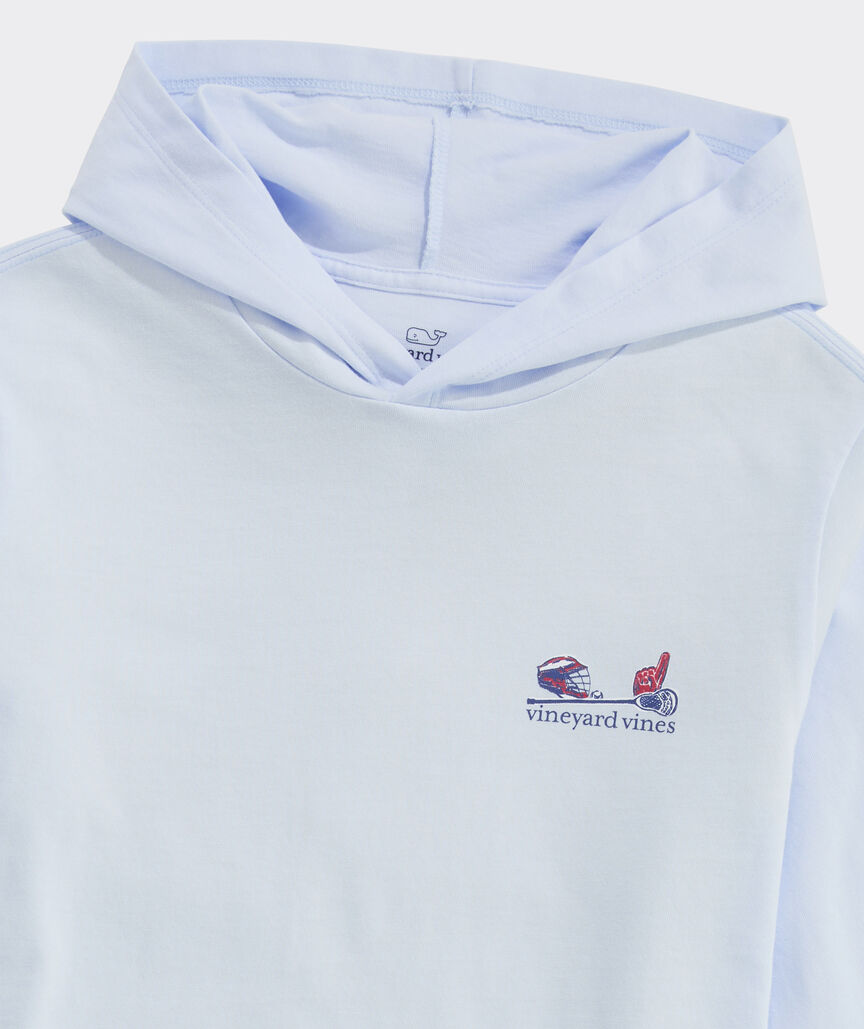 Boys' Lacrosse Field Whale Cotton Hoodie Tee