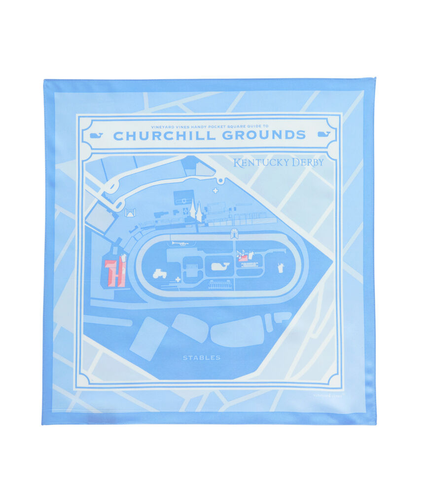 Kentucky Derby Map Of The Grounds Pocket Square