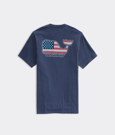 Vineyard Vines Americana Whale Short-Sleeve Pocket T-Shirt (Blue) (Size: Large)