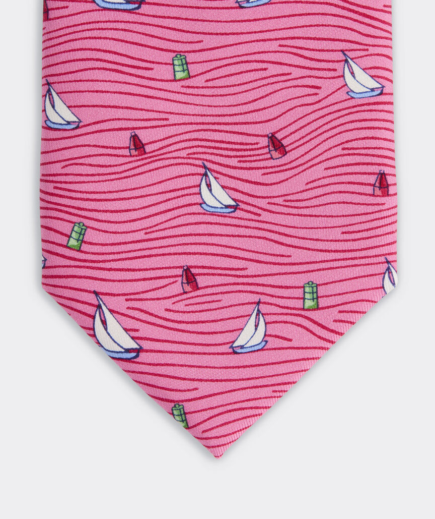 Sailboat Waves Silk Tie