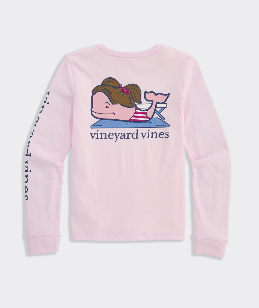 Girls' Gymnastics Mat Whale Long-Sleeve Pocket Tee