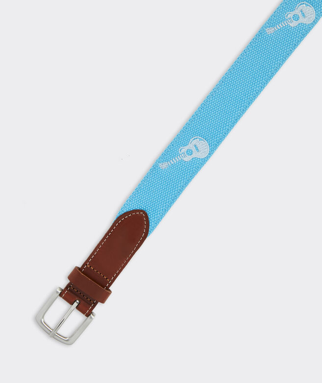 Guitar Embroidered Canvas Club Belt