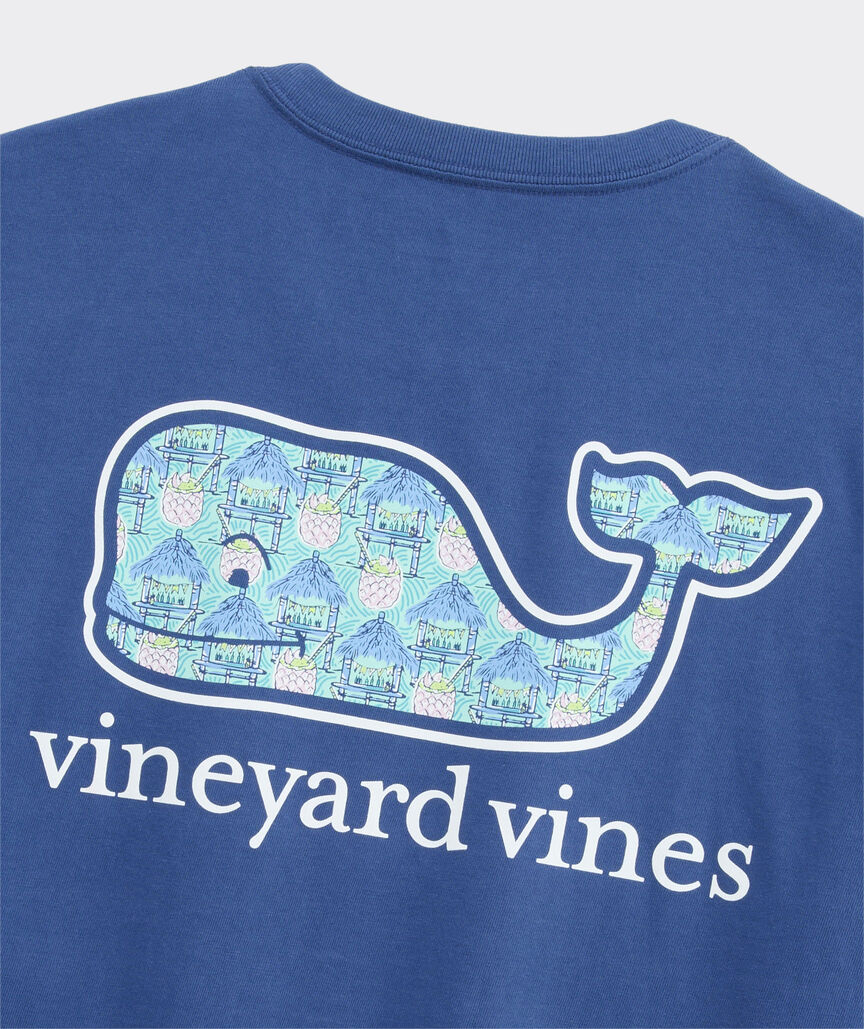 Beach Bar Vibes Whale Short-Sleeve Pocket Tee