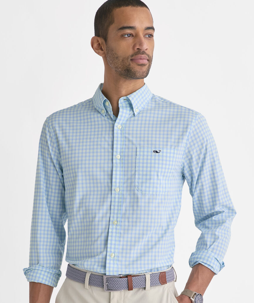 Performance Lemon Shark Gingham Featherweight Shirt