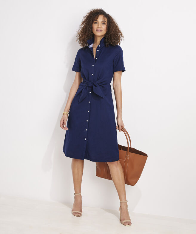 Westerly Tie-Front Linen Dress