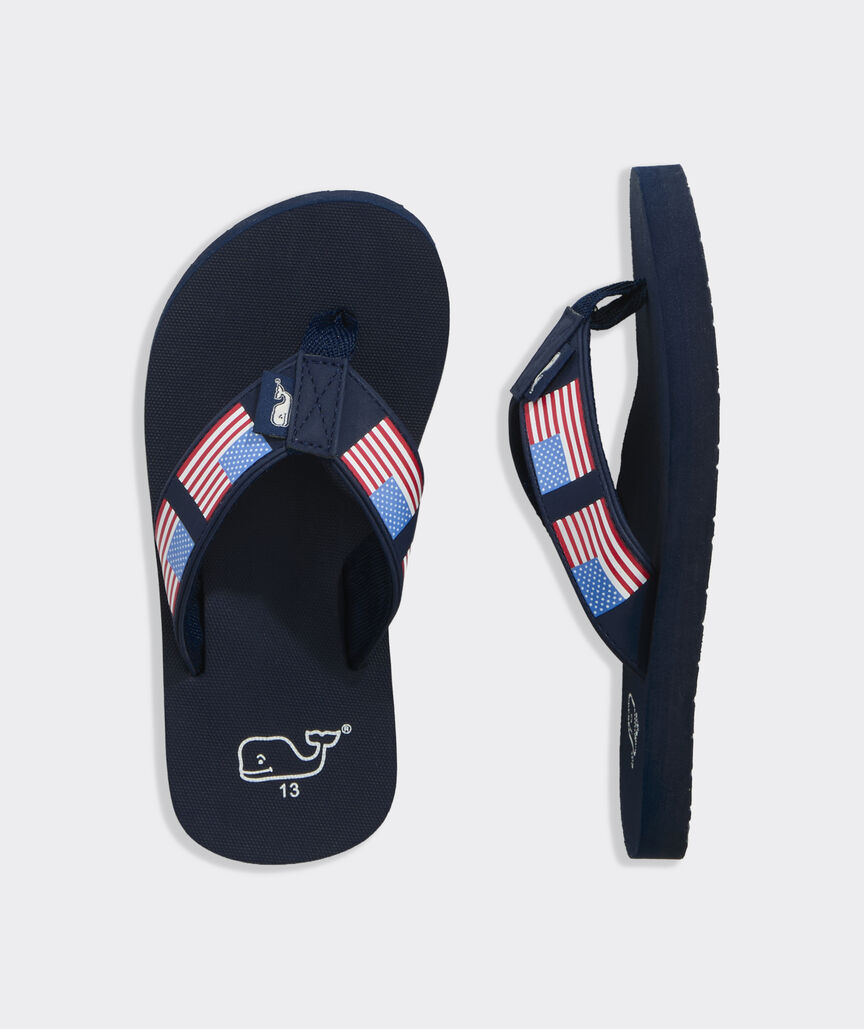 Boys' American Flag Foam Flip Flops