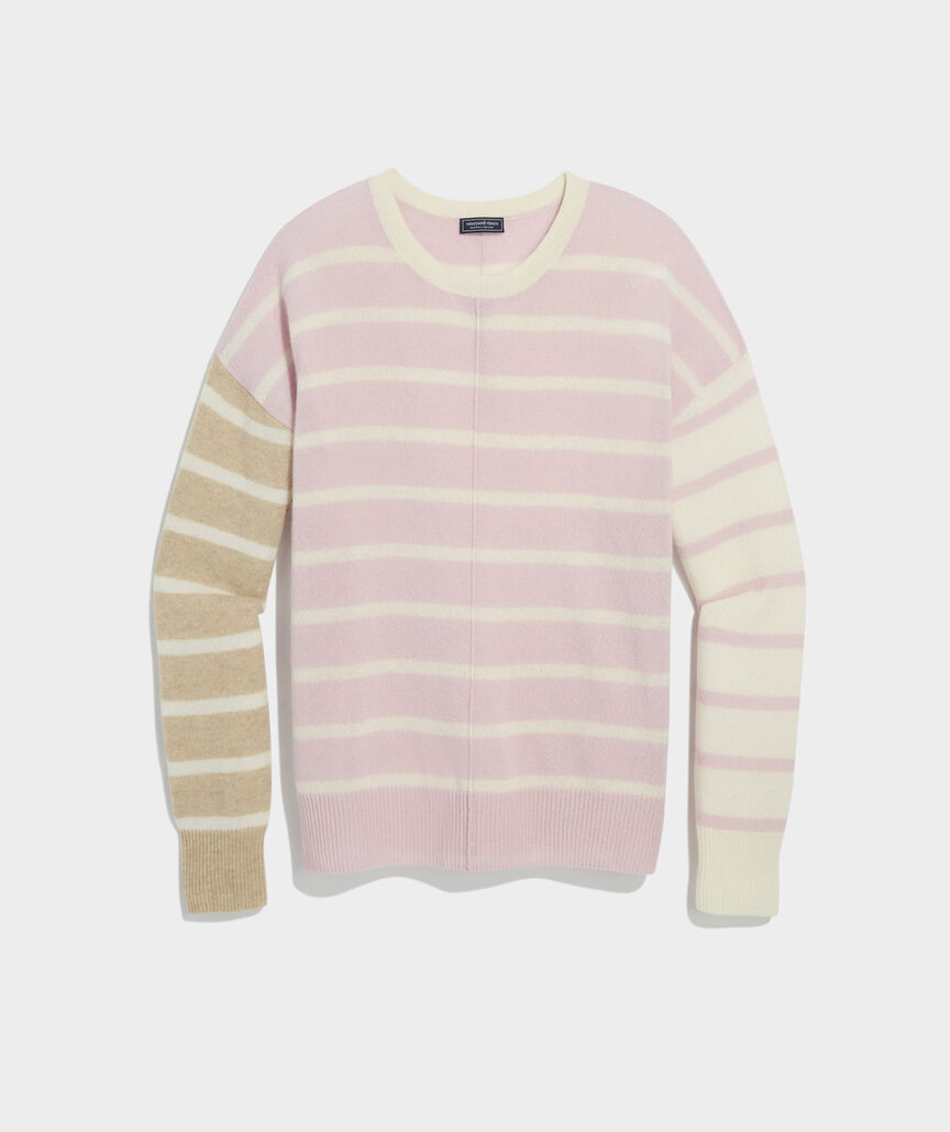 Seaspun Cashmere Party Stripe Crewneck Sweater