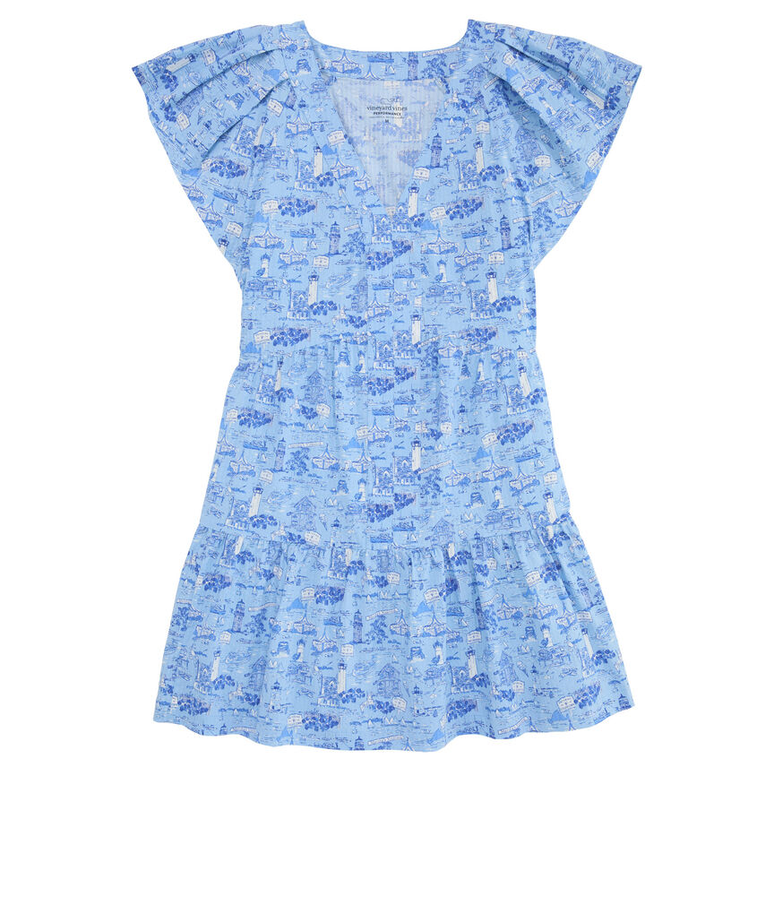 OUTLET Martha's Vineyard Scenic Harbor Tiered Dress