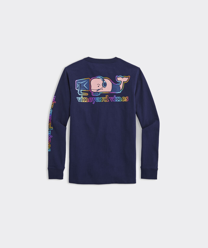 Boys' Gamer Character Whale Long-Sleeve Pocket Tee