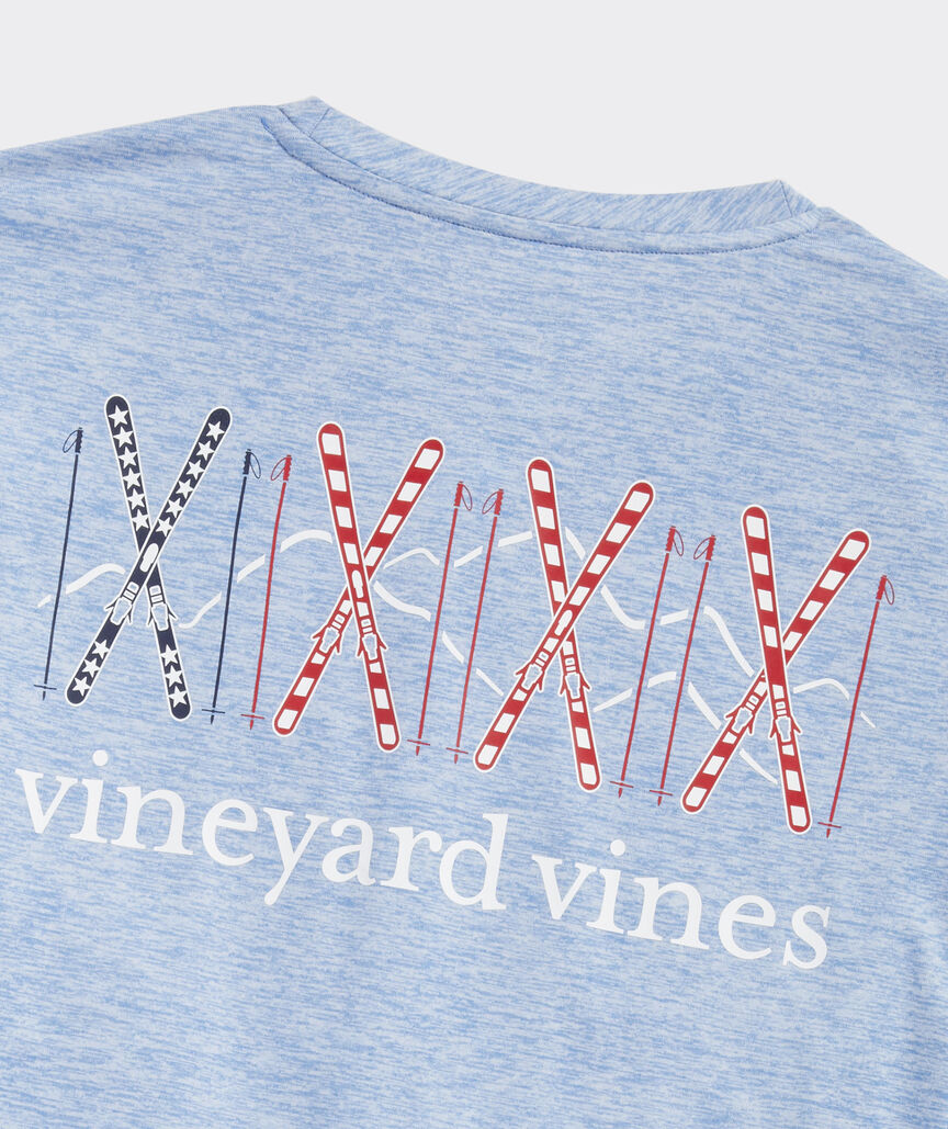 USA Skis Long-Sleeve Harbor Performance Tee