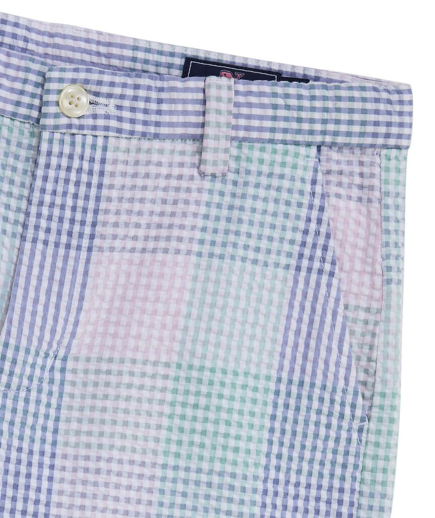 OUTLET Boys' Seersucker Plaid Breaker Shorts
