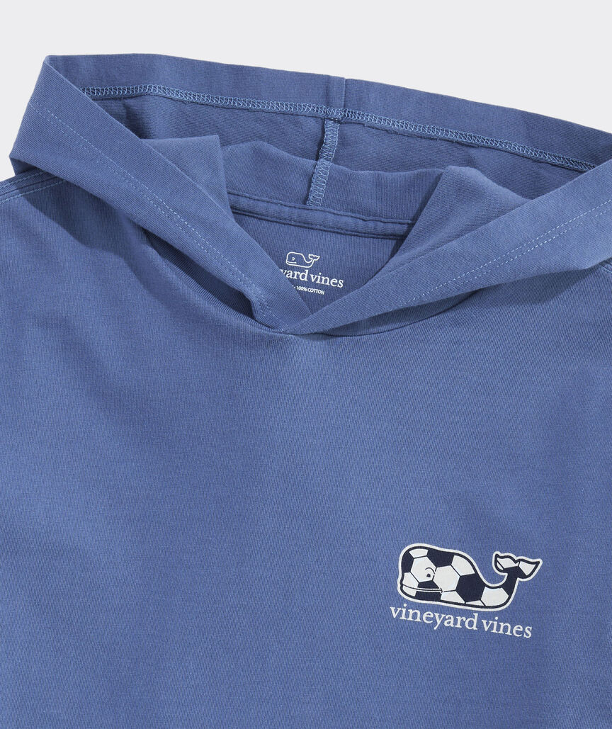 Boys' Soccer Whale Long-Sleeve Hoodie Tee