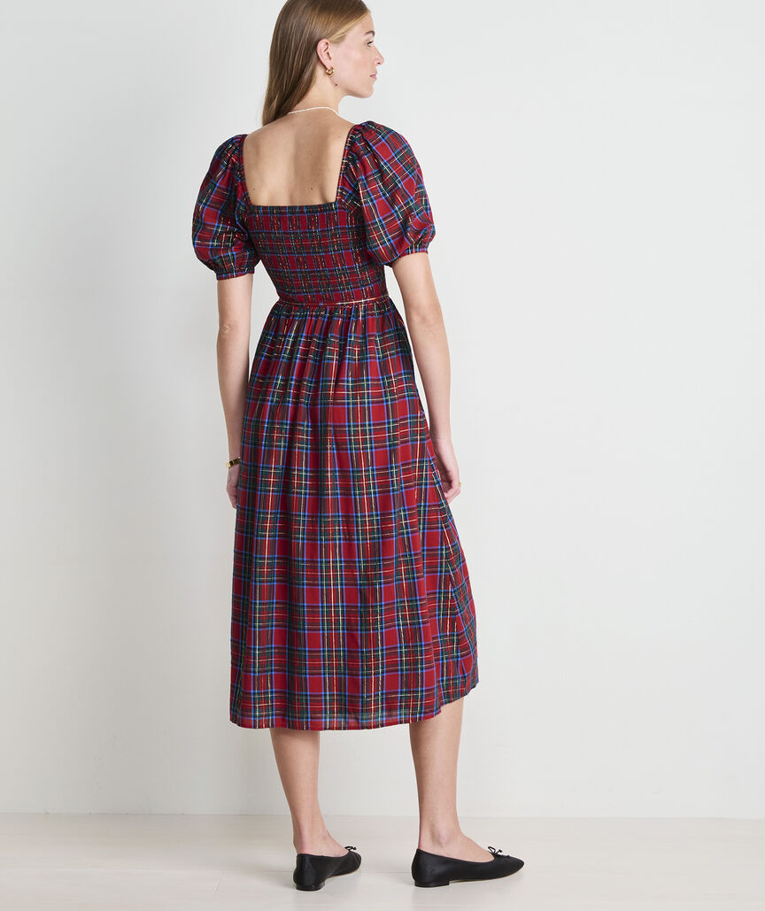Ellen Puff-Sleeve Midi Dress