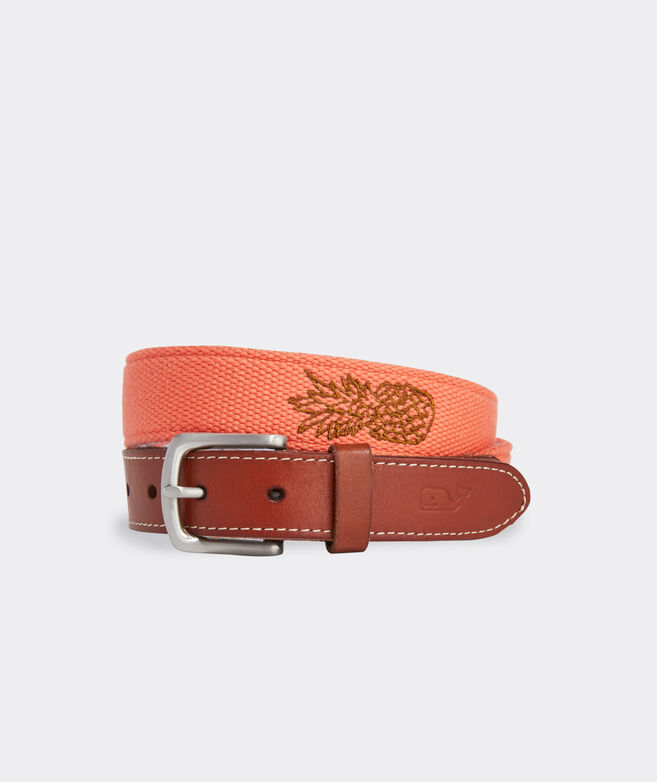 Pineapple Icon Embroidered Canvas Club Belt