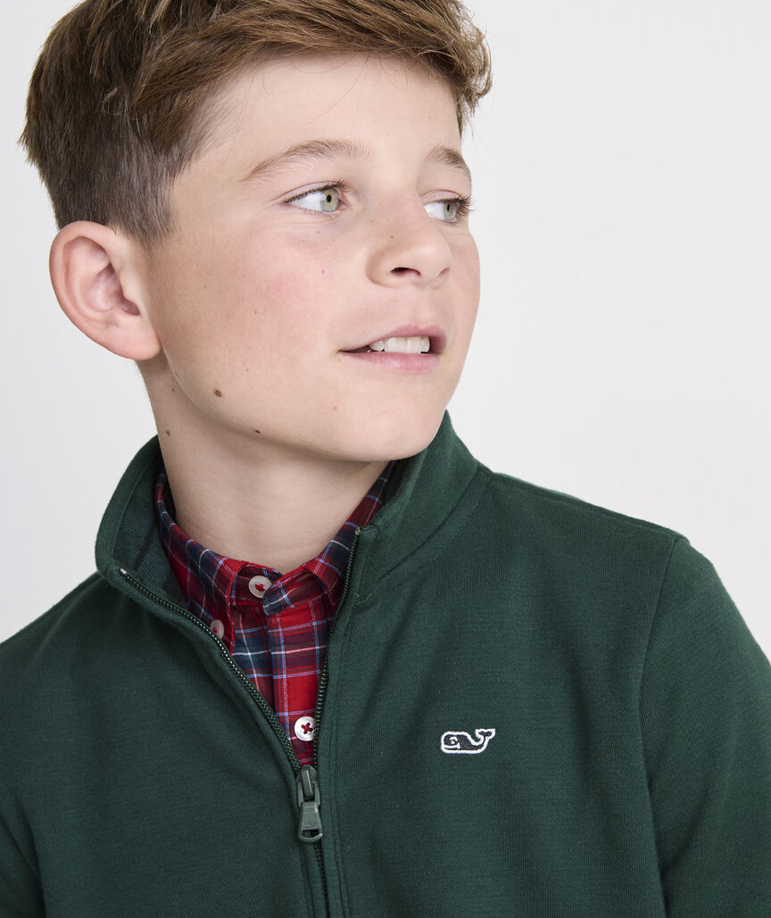 Boys' Plaid Collar Saltwater Quarter-Zip