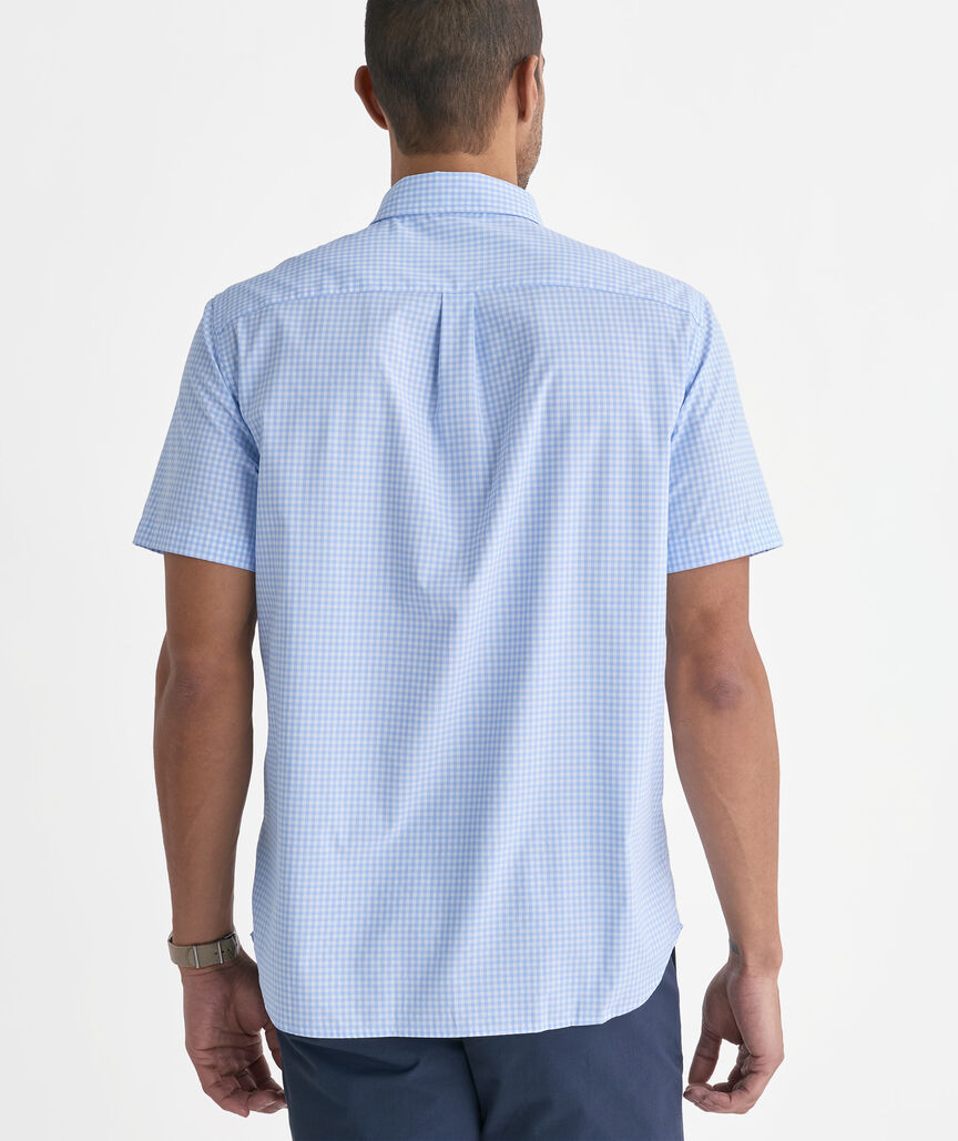 Performance Coral Reef Gingham Short-Sleeve Featherweight Shirt