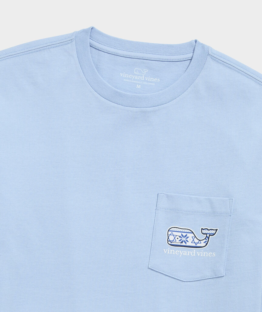 Hanukkah Whale Long-Sleeve Pocket Tee