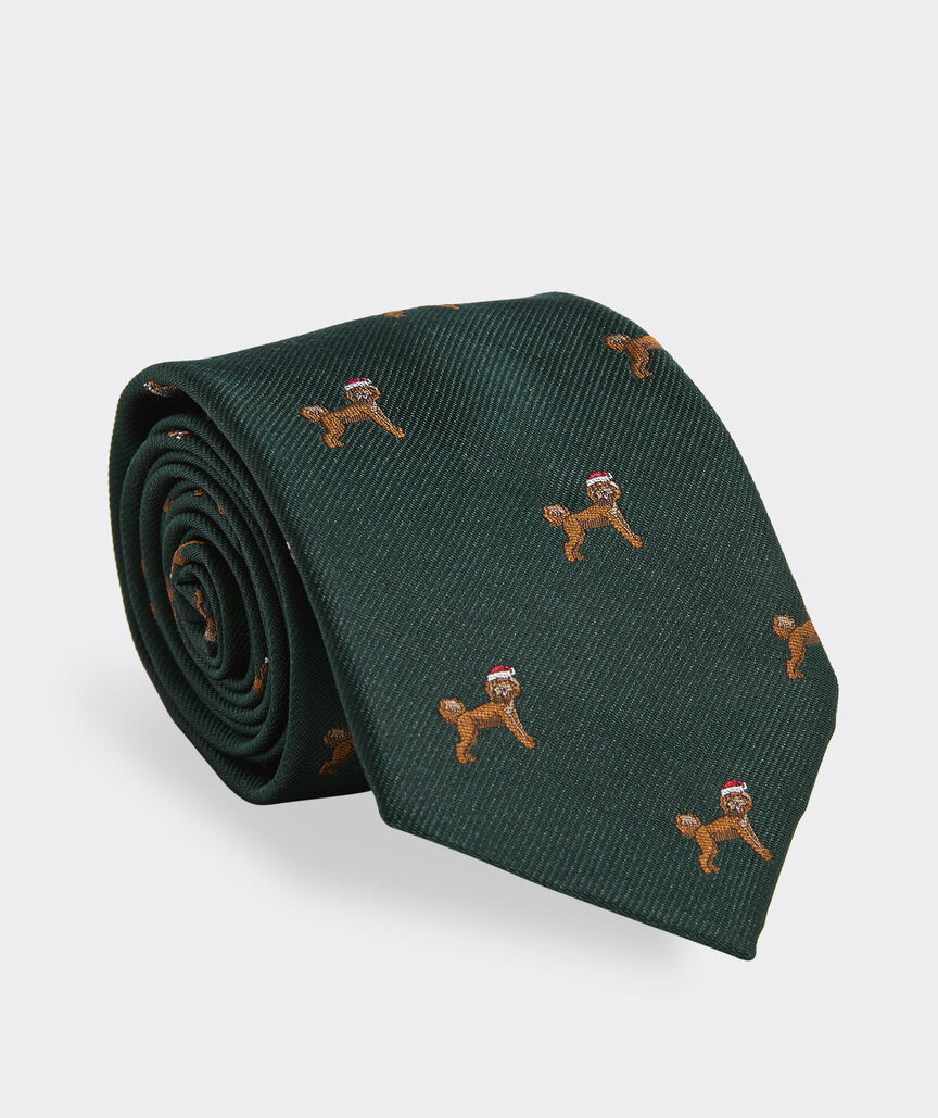 Fa-la-la Labradoodle Woven Kennedy Tie