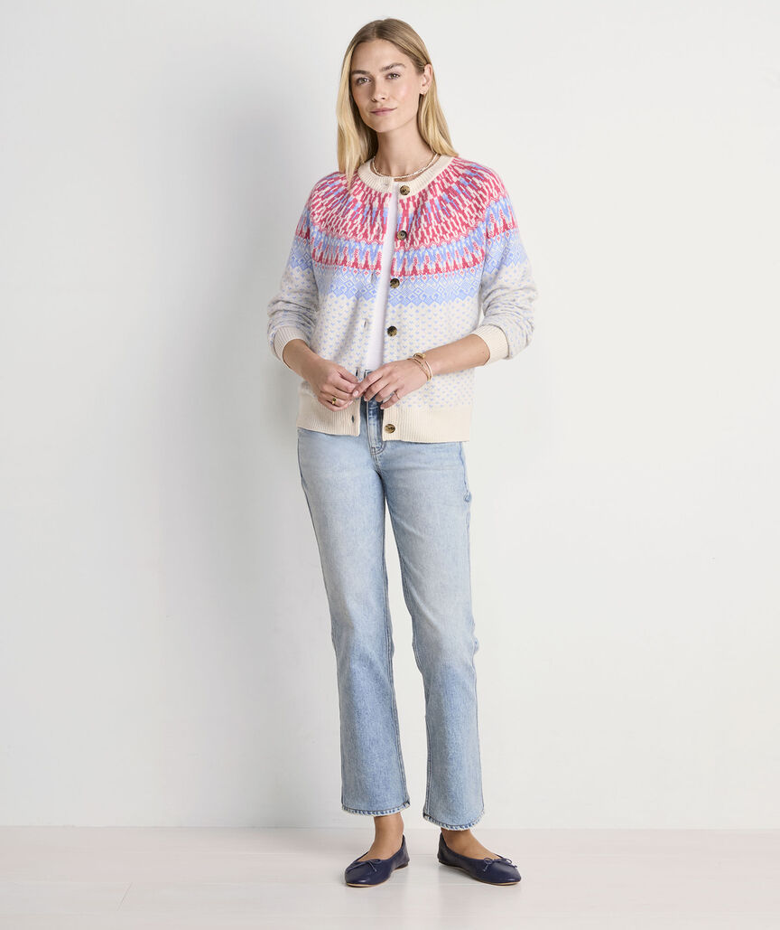 Wool Blend Fair Isle Cardigan