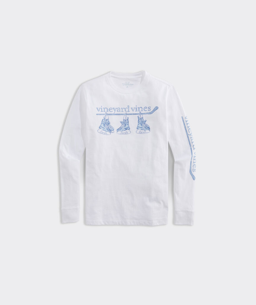 Boys' Sketched Hockey Skates Long-Sleeve Tee